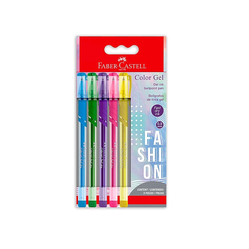 BOLIGRAFO COLOR GEL FAS.X5 346705 FABER PERU