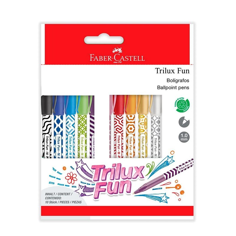 BOLIGRAFO TRILUX FUN X10 443216 FABER PERU