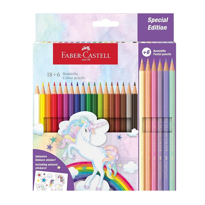 LAPIZ COLOR 18+6 111221 UNICORNIO FABER ALEMAN