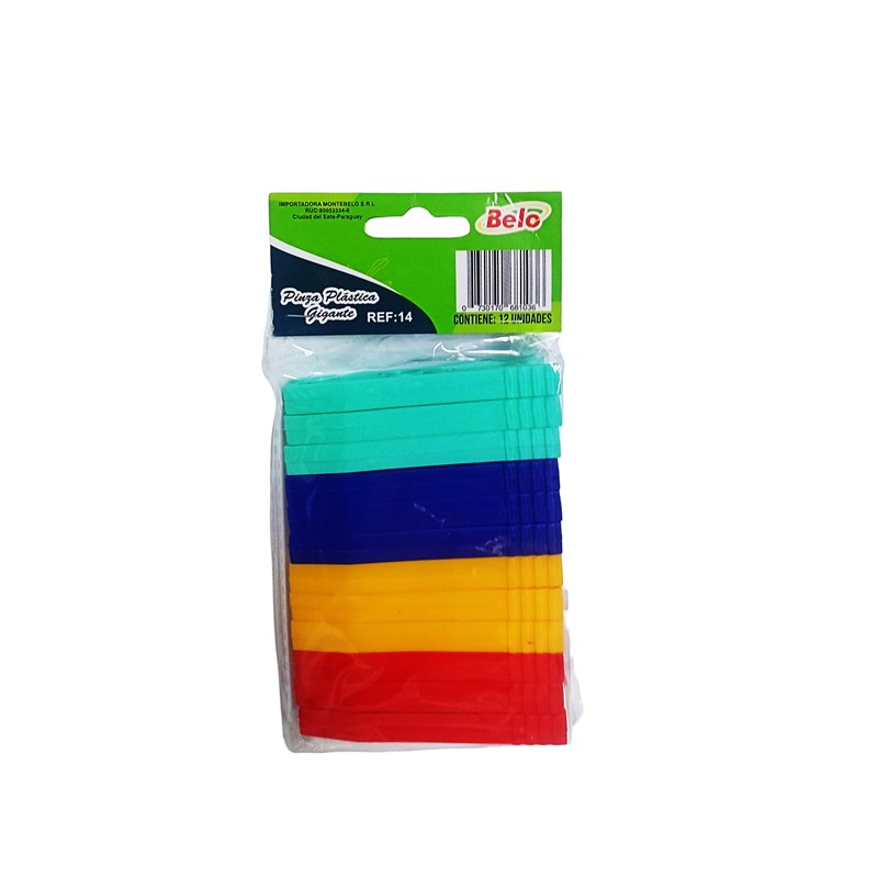 PINZA PLASTICA P/ROPA COLORES BELO